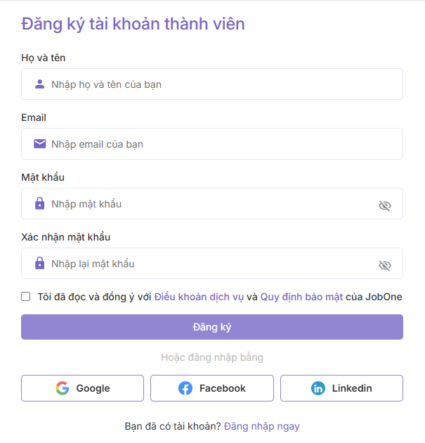Đăng ký tài khoản