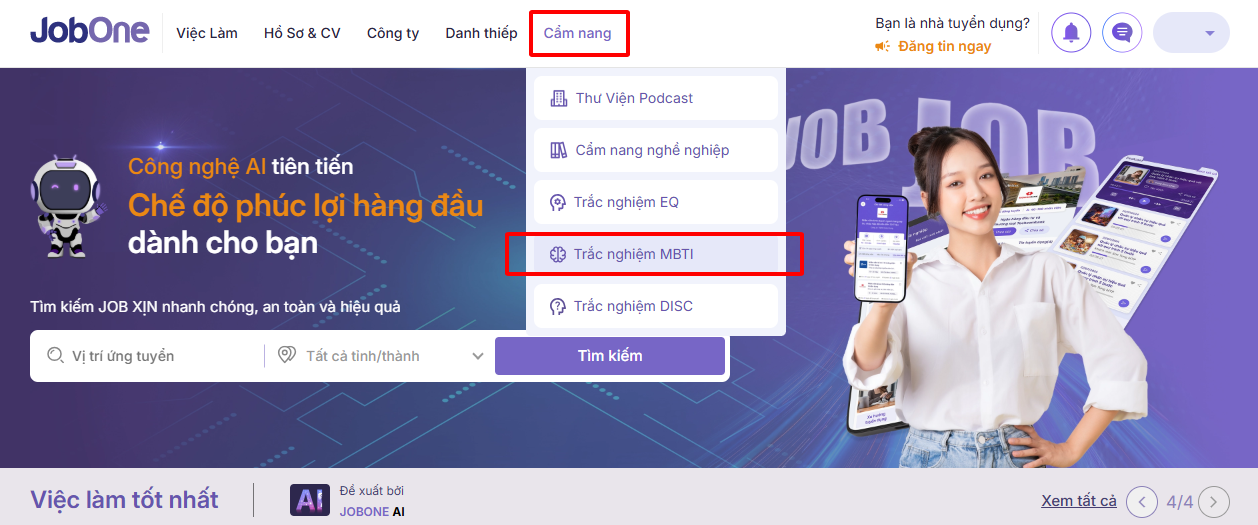 Truy cập trắc nghiệm MBTI